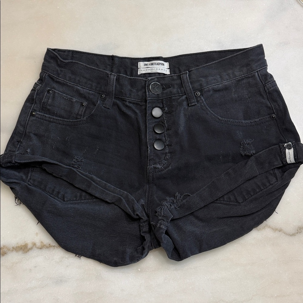 One Teaspoon Bandit Black Jean Shorts